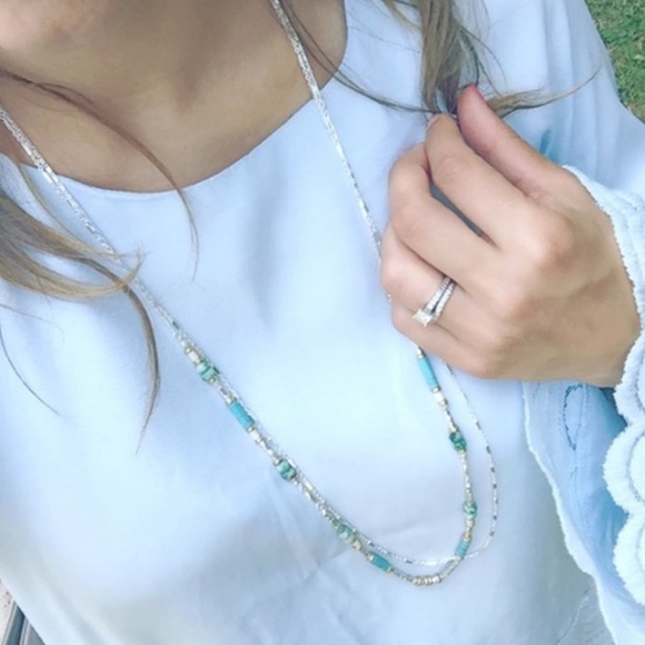 Stella & Dot Costa Necklace Turquoise tassel - Picture 13 of 14